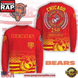 NFL Chicago Bears USMC 250th Birthday Limited Edition Sweatshirt