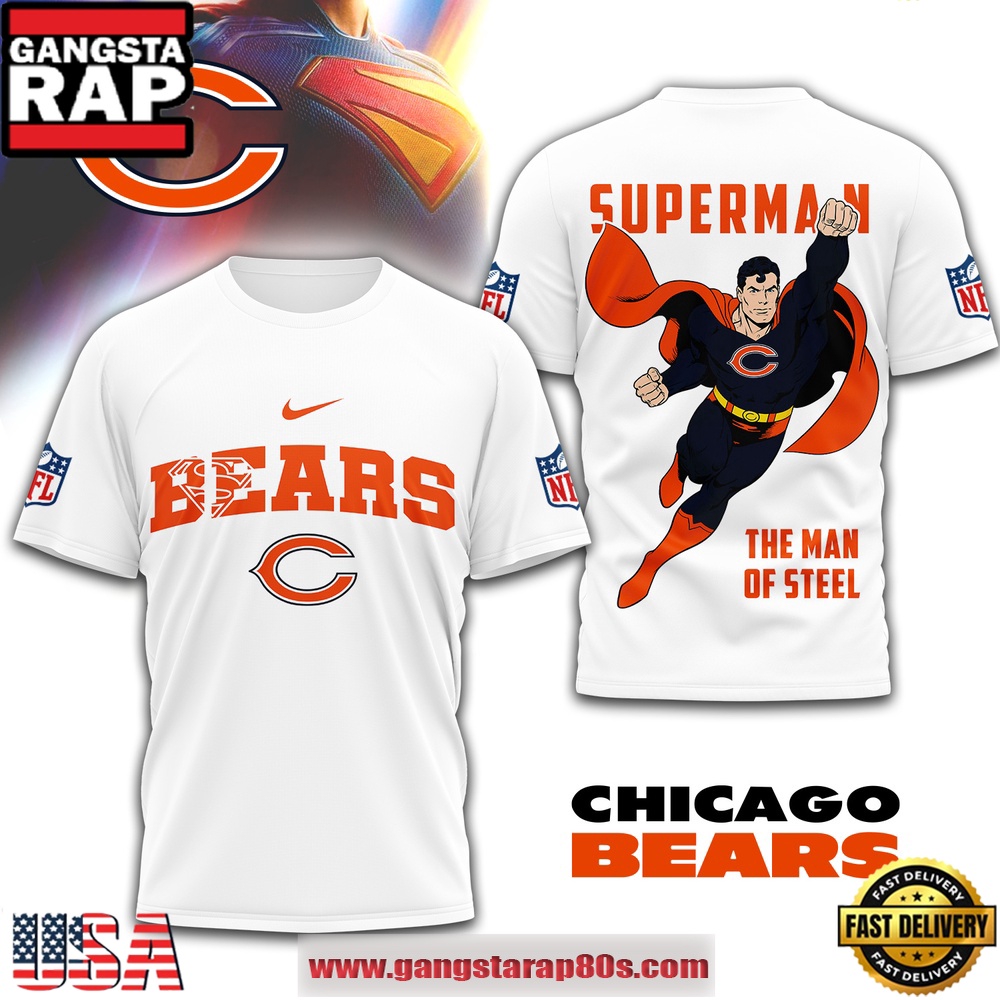NFL Chicago Bears x Superman The Man Of Steel Unisex 3D Shirt