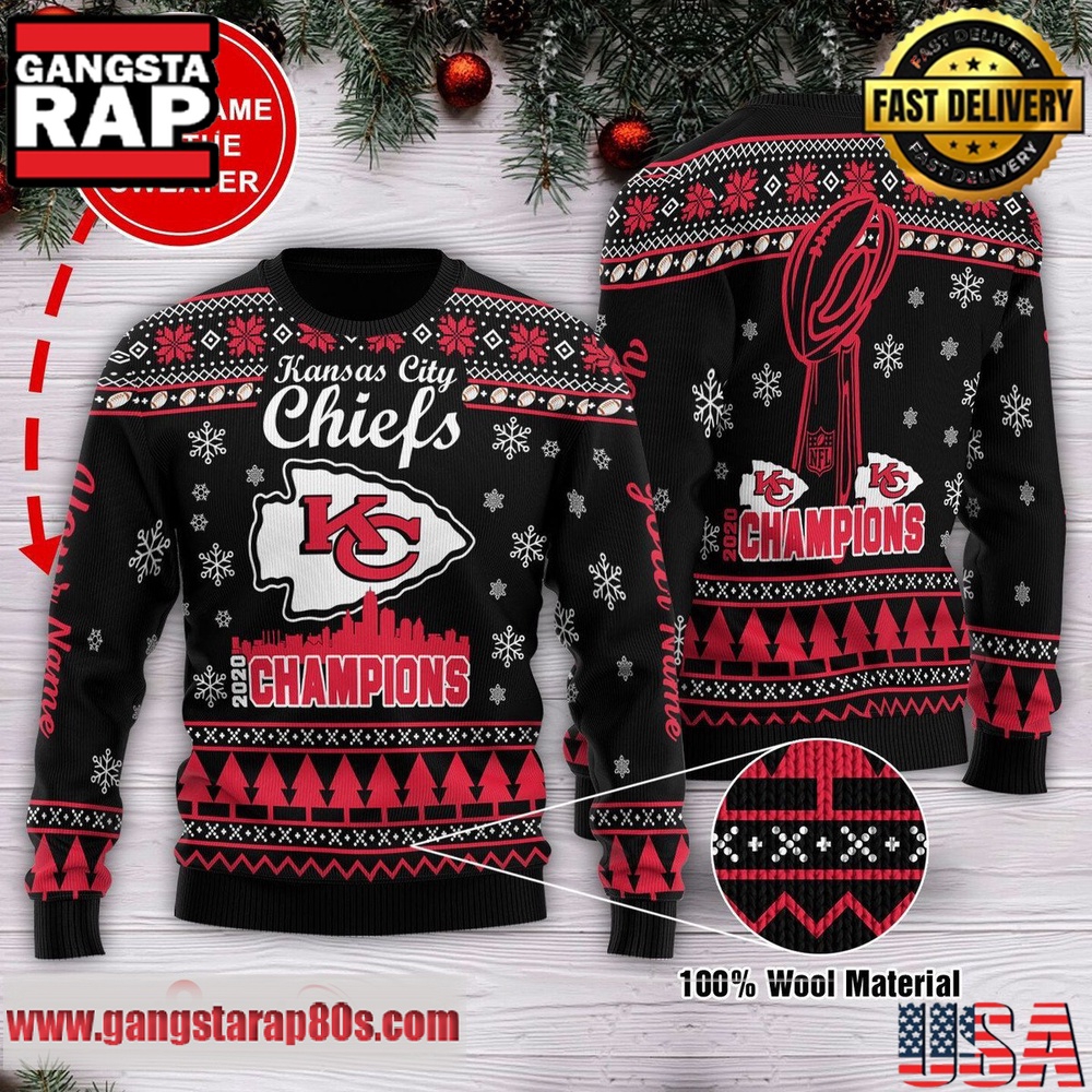 NFL Kansas City Chiefs New Edition 2025-26 Custom Name Ugly Christmas Sweater
