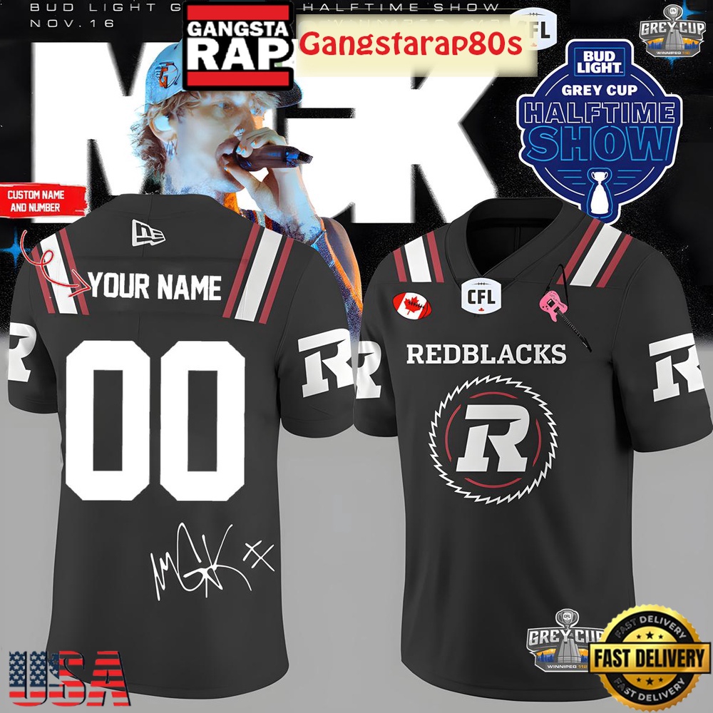 Ottawa Redblacks x Machine Gun Kelly 2025 Custom Football Jersey