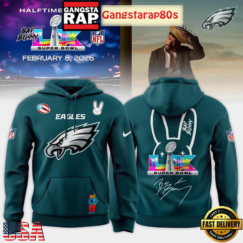 Philadelphia Eagles Bad Bunny 2026 Super Bowl LX Halftime Show Unisex Hoodie