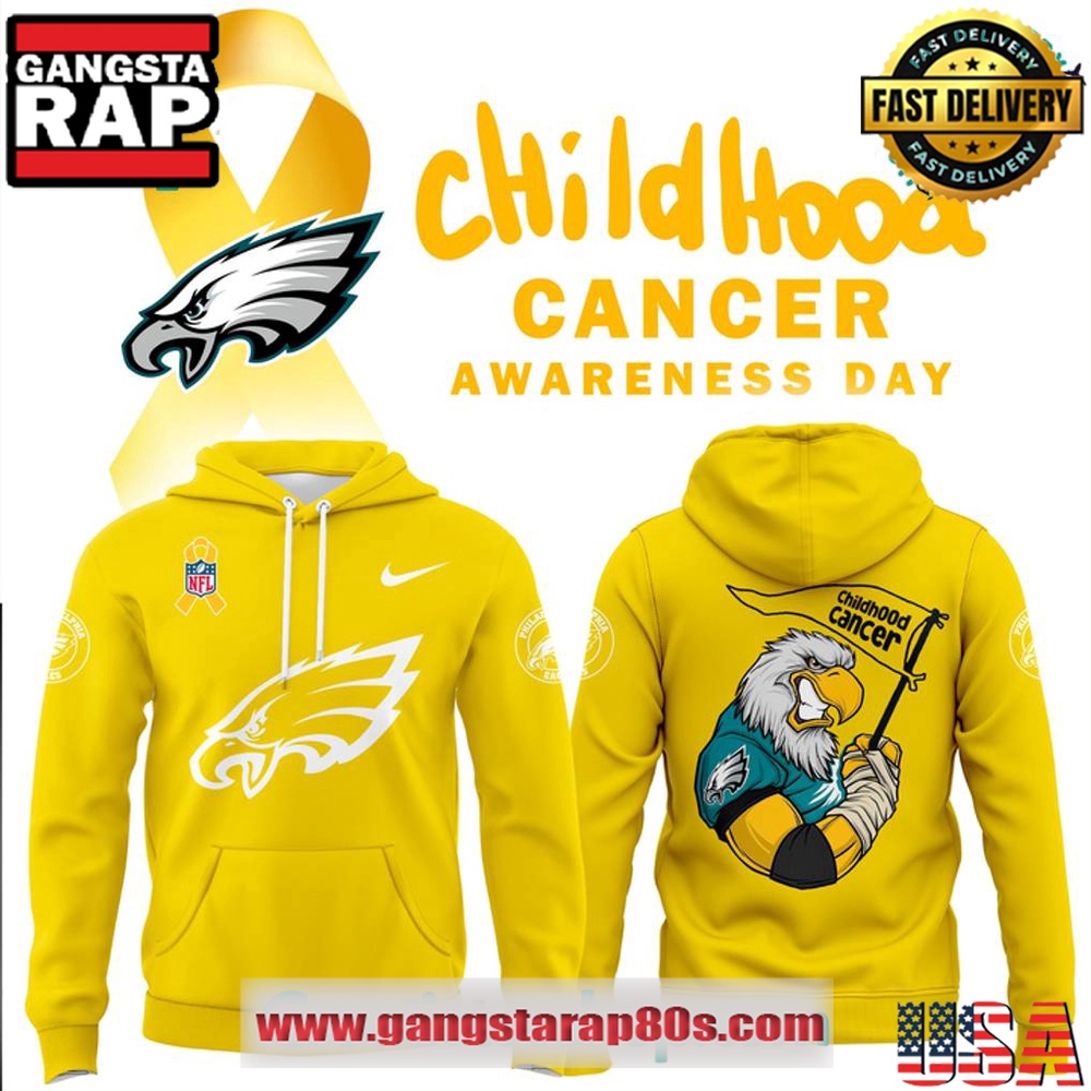 Philadelphia Eagles Childhood Cancer Awareness Day 2025 All Over Print Hoodie Shirt