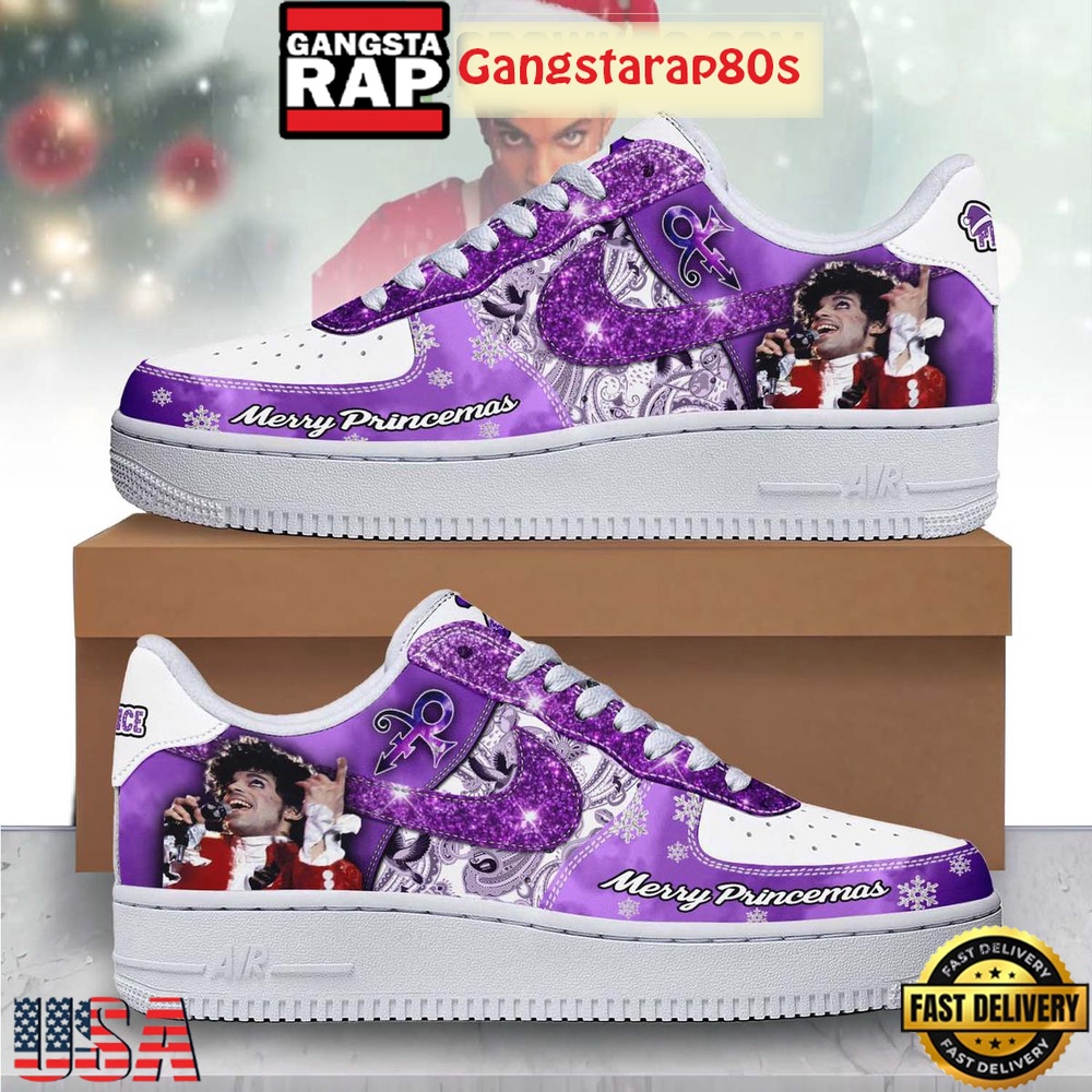 Prince Merry Christmas 2025 Air Force 1 Running Sneakers Shoes