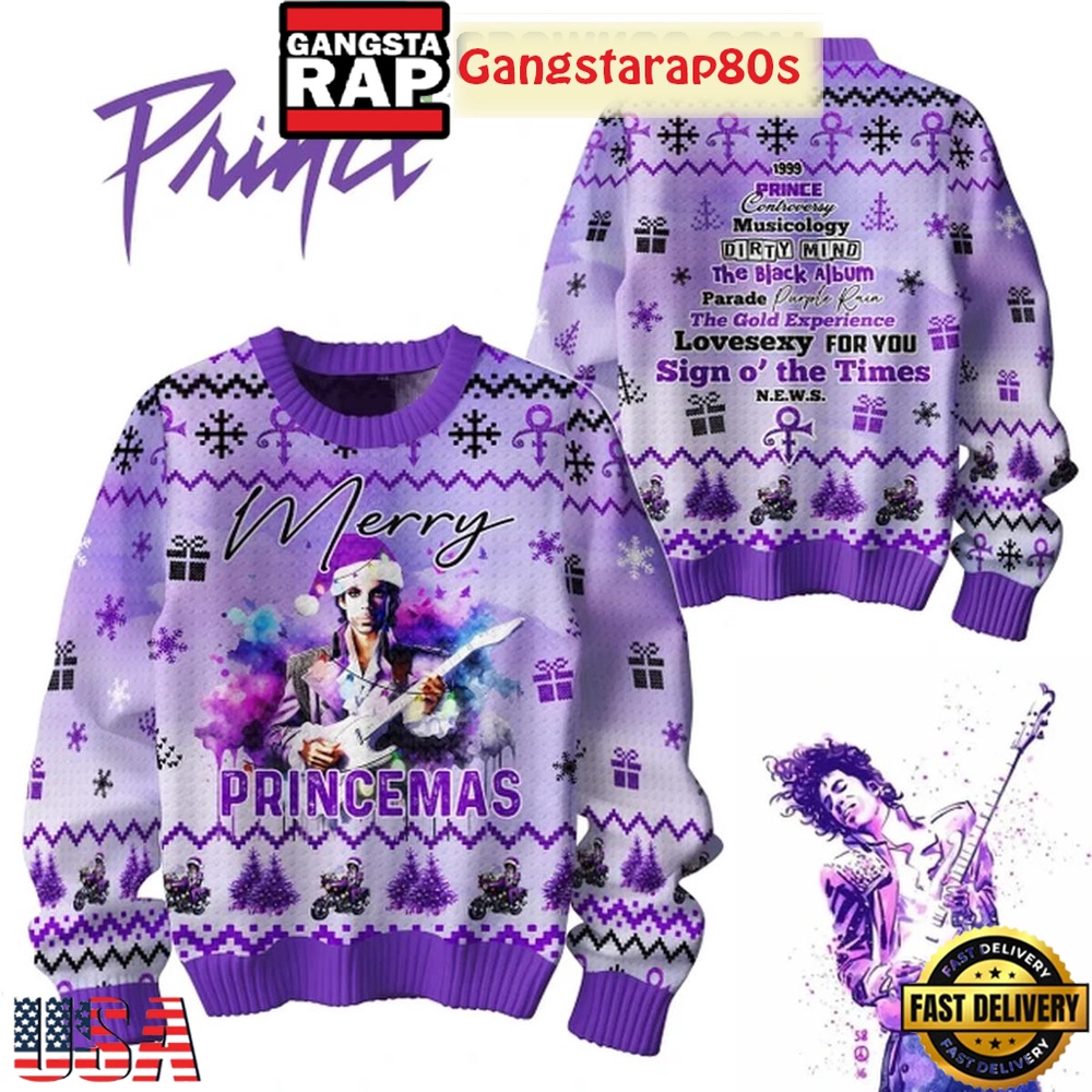 Prince Sign O’ The Time 2025 Christmas Princemas Ugly Sweater