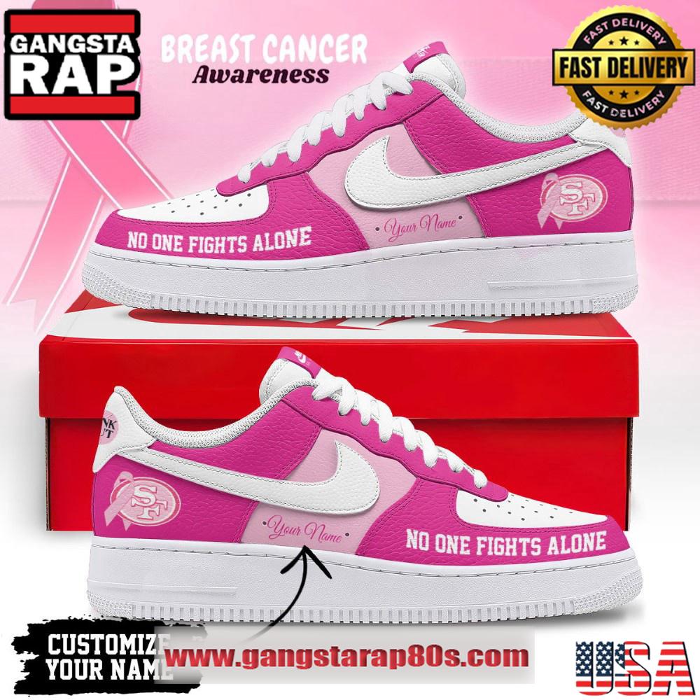 San Francisco 49ers Breast Cancer Awareness October Air Force 1 Shoes Sneaker