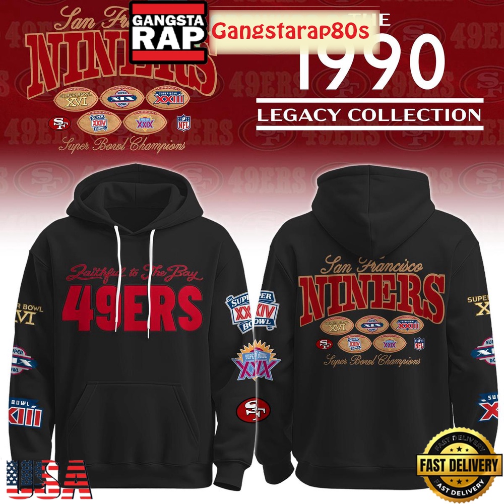 San Francisco 49ers Vintage 1990 Legacy Collection All Over Print Hoodie