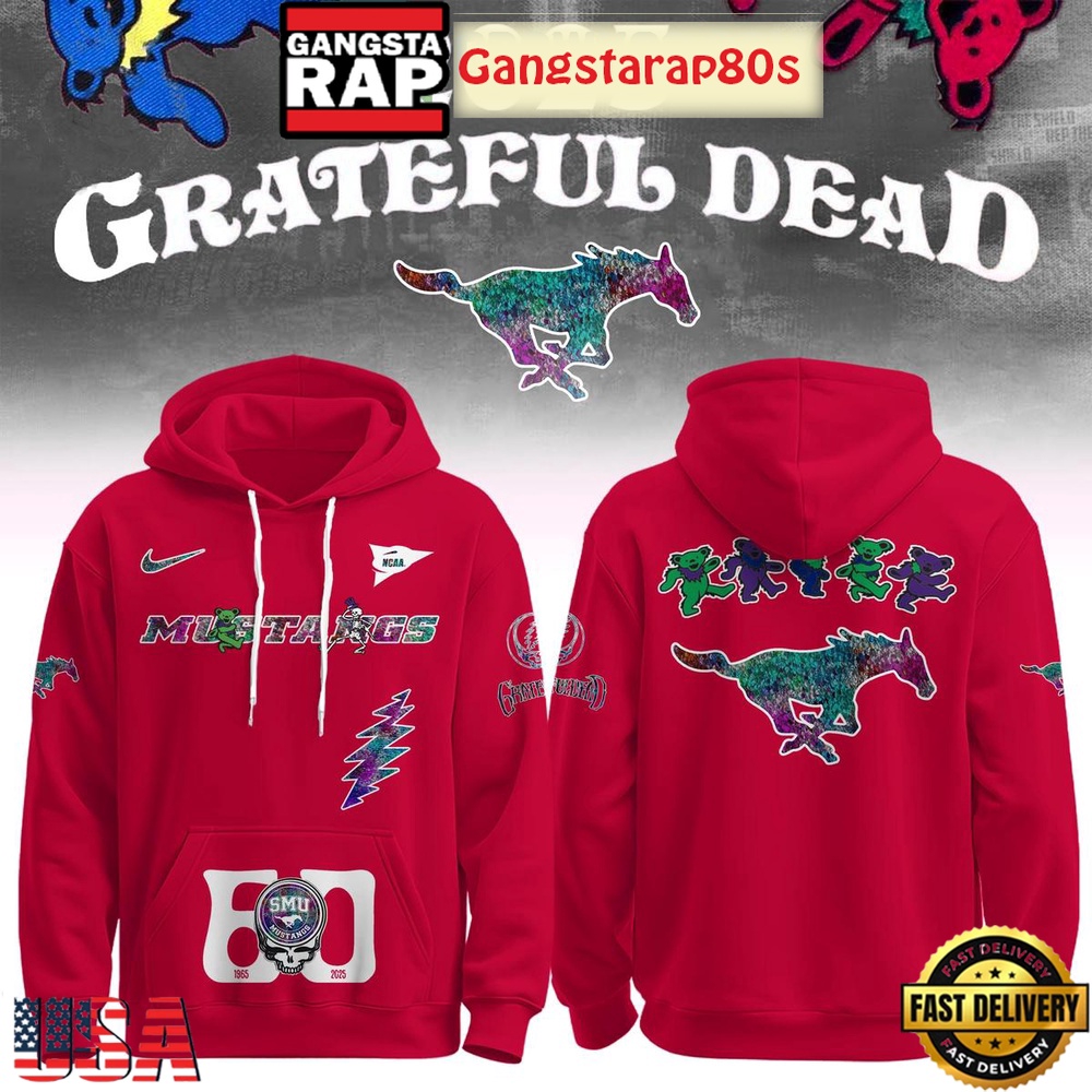 SMU Mustangs x Grateful Dead 60 Years Unisex Hoodie