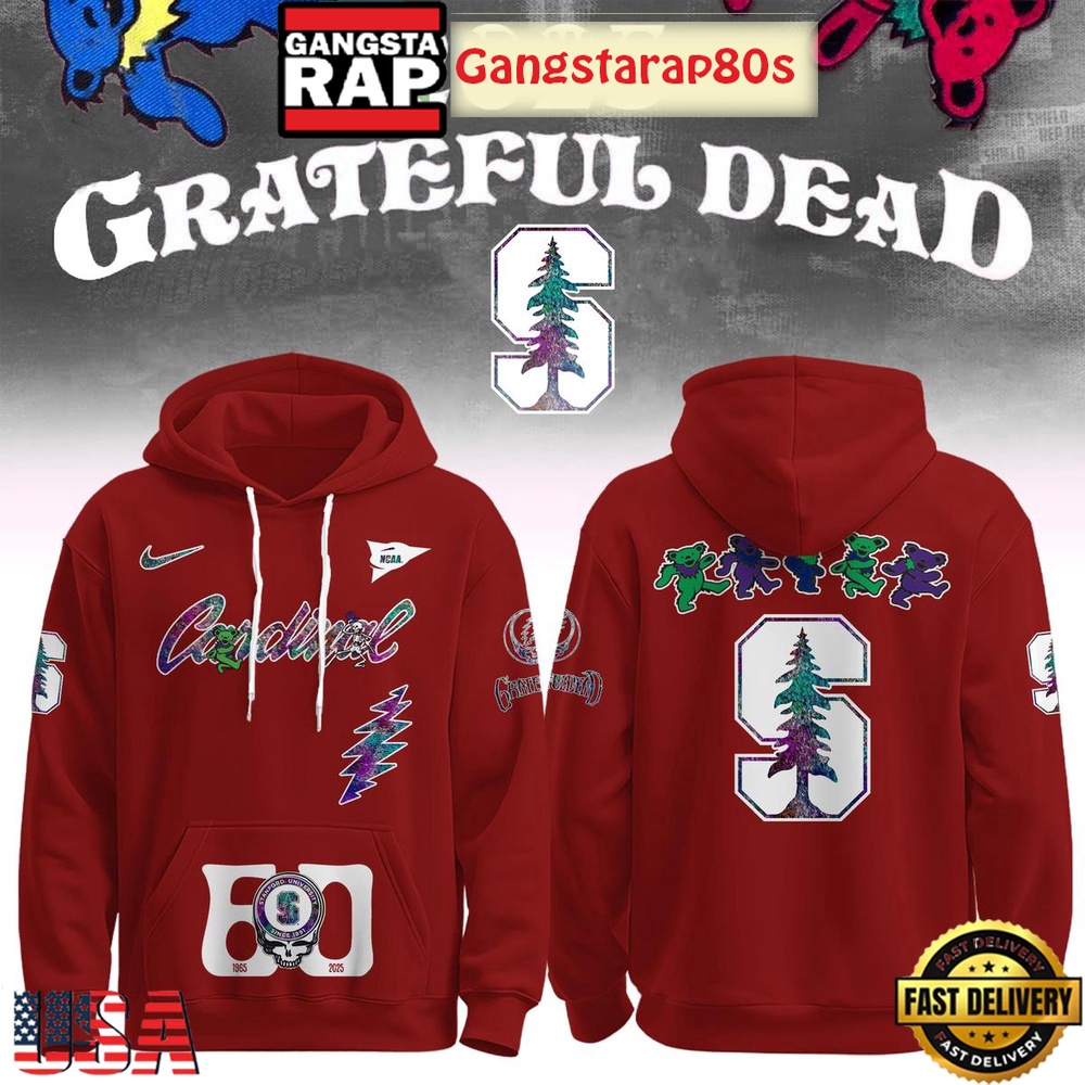 Stanford Cardinal x Grateful Dead 60 Years Unisex Hoodie