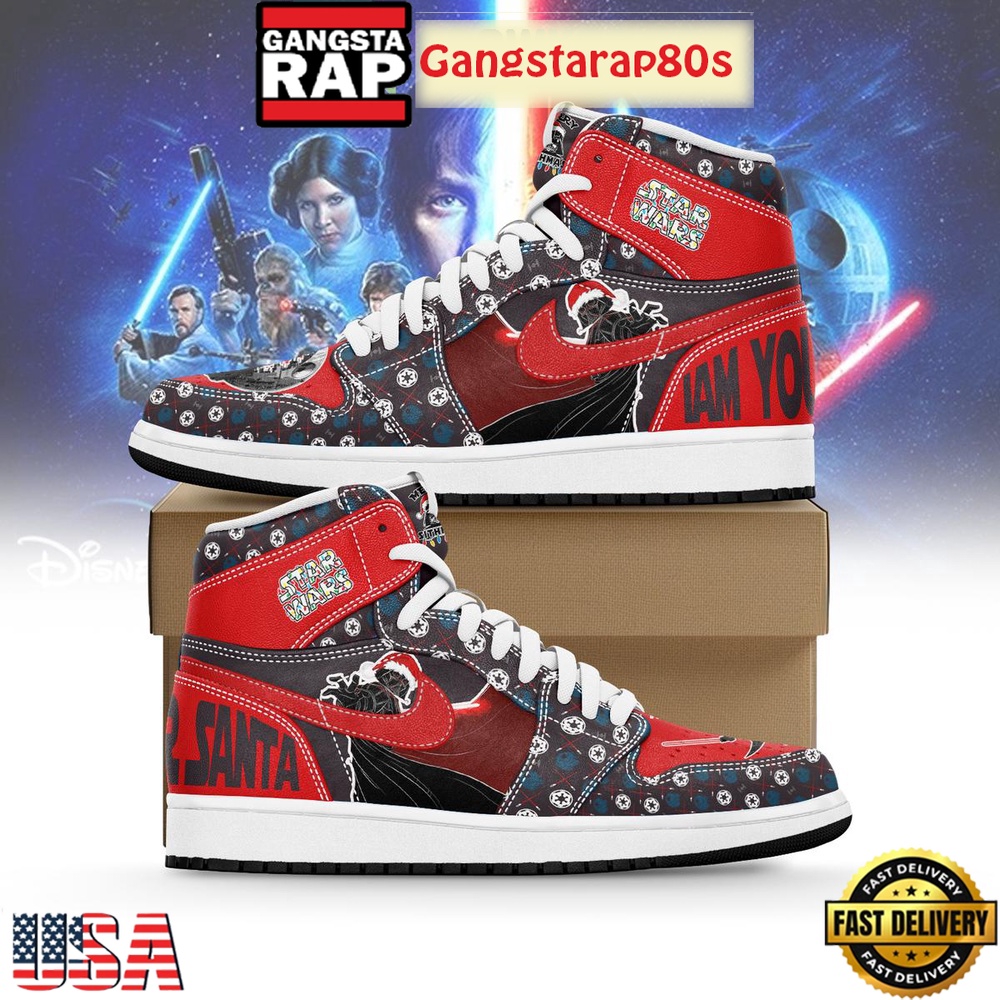 Star Wars I Am Your Santa Christmas Air Jordan 1 Running Sneakers Shoes