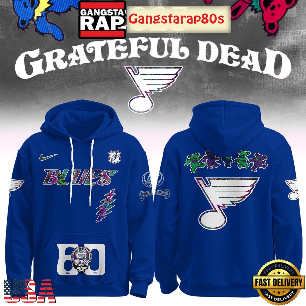 St.Louis Blues Grateful Dead 60 Years Special Edition All Over Print Hoodie