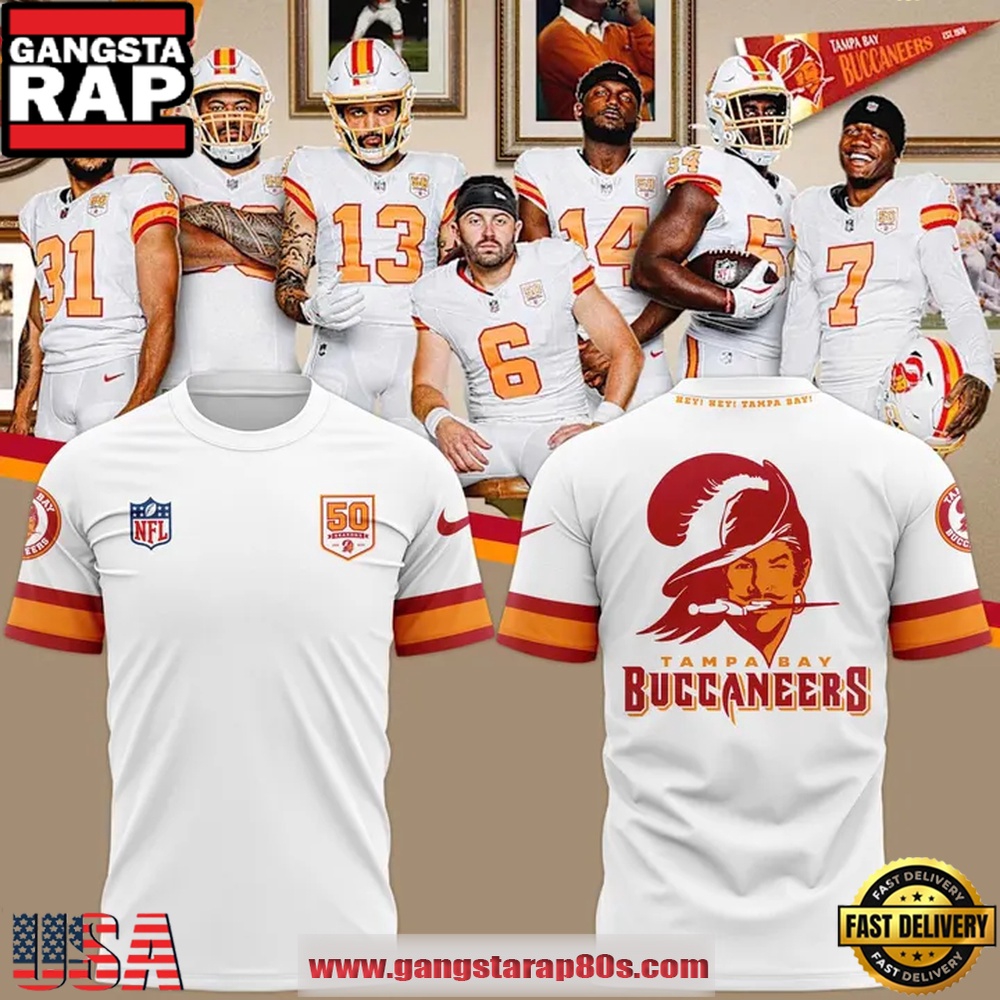Tampa Bay Buccaneers Nike White 50th Season Special 3D Shirt