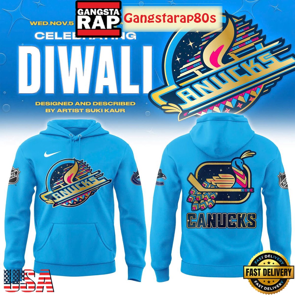 Vancouver Canucks Celebration Diwali Special Edition All Over Print Hoodie