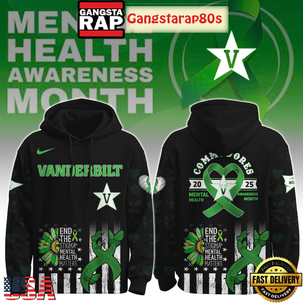 Vanderbilt Commodores Mental Health Awareness Special Edition All Over Print Hoodie