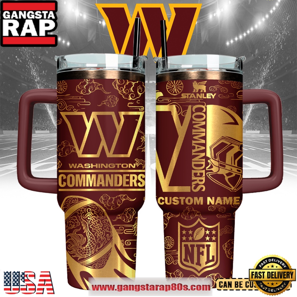 Washington Commanders Custom Stanley Quencher Tumbler With Handle 40oz