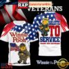 Winnie The Pooh Salute To Service Thank You Veterans 3D Shirt 2 Winnie The Pooh Salute To Service Thank You Veterans 3D Shirt