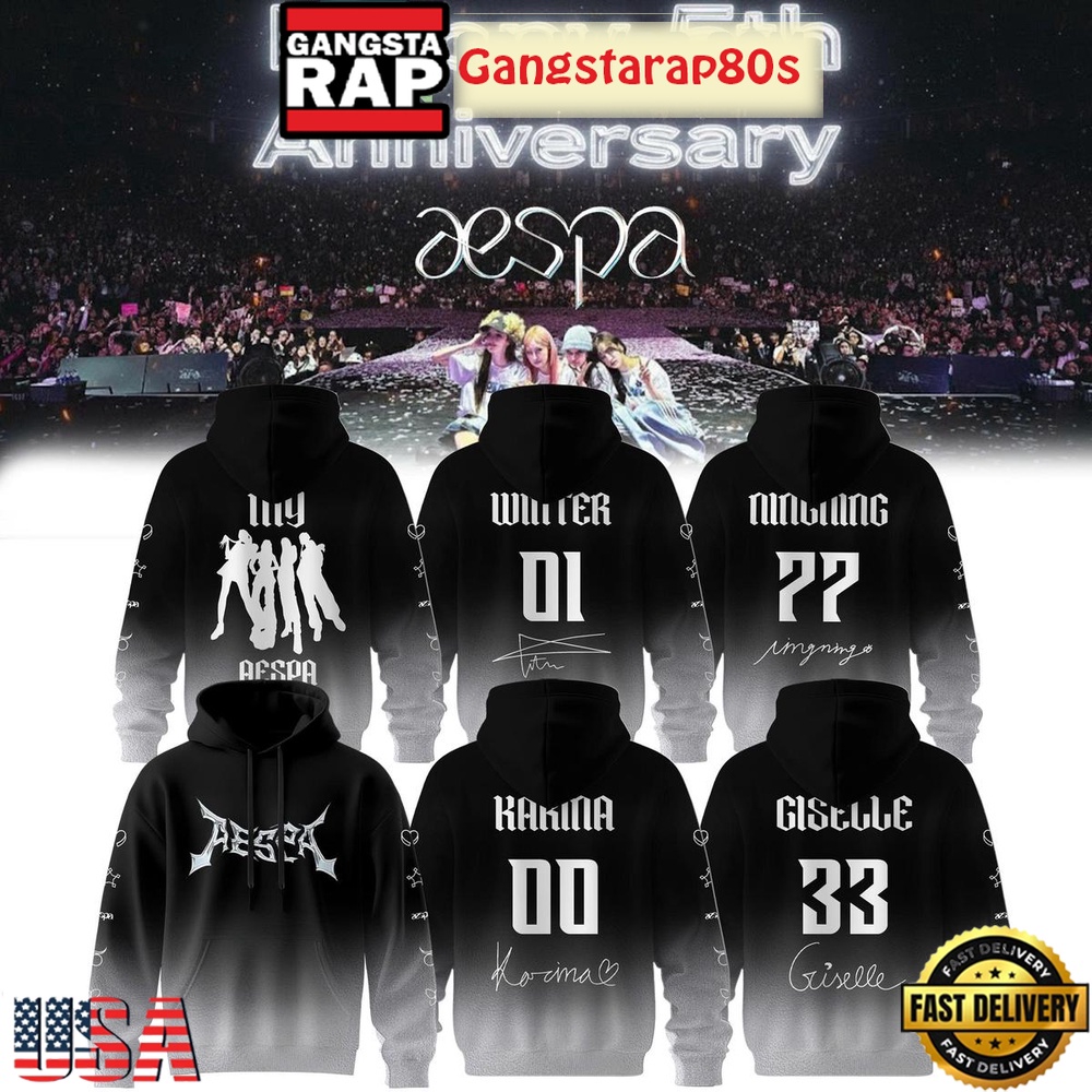 Aespa 5th Anniversary 2025 Unisex Hoodie Aespa 5th Anniversary 2025 Unisex Hoodie