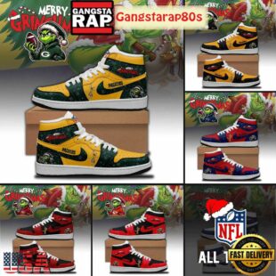 All NFL Team x Merry Grinchmas 2025 Air Jordan 1 Sneakers Shoes