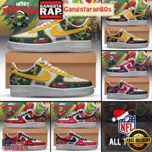 All NFL Team x Merry Grinchmas 2025 Limited Edition Air Force 1 Sneakers Shoes