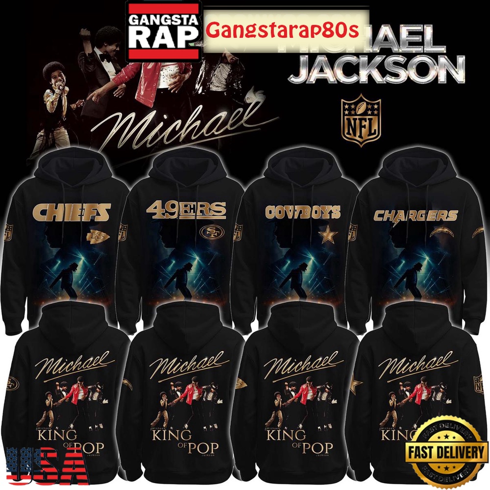 All NFL Team x Michael Jackson King Of Pop Unisex Hoodie