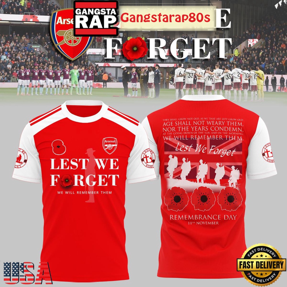 Arsenal Lest We Forget Limited Edition All Over Print Shirt