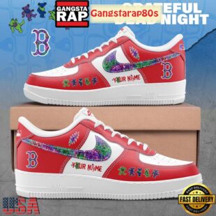 Boston Red Sox x Grateful Dead Night Limited Edition Air Force 1 Sneakers Shoes
