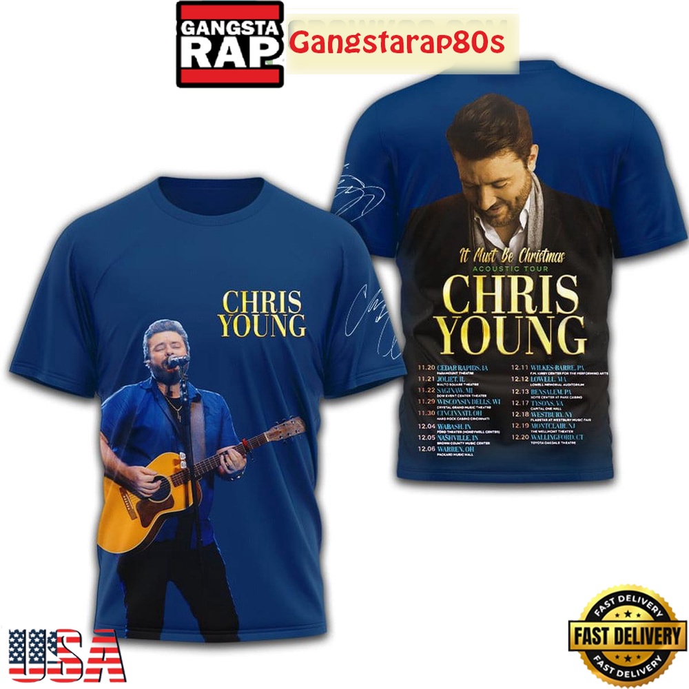 Chris Young It Must Be Christmas Acoustic 2026 Tour Shirt Chris Young It Must Be Christmas Acoustic 2026 Tour Shirt