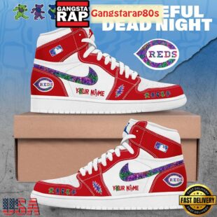 Cincinnati Reds x Grateful Dead Night Special Edition Air Jordan 1 Sneakers Shoes