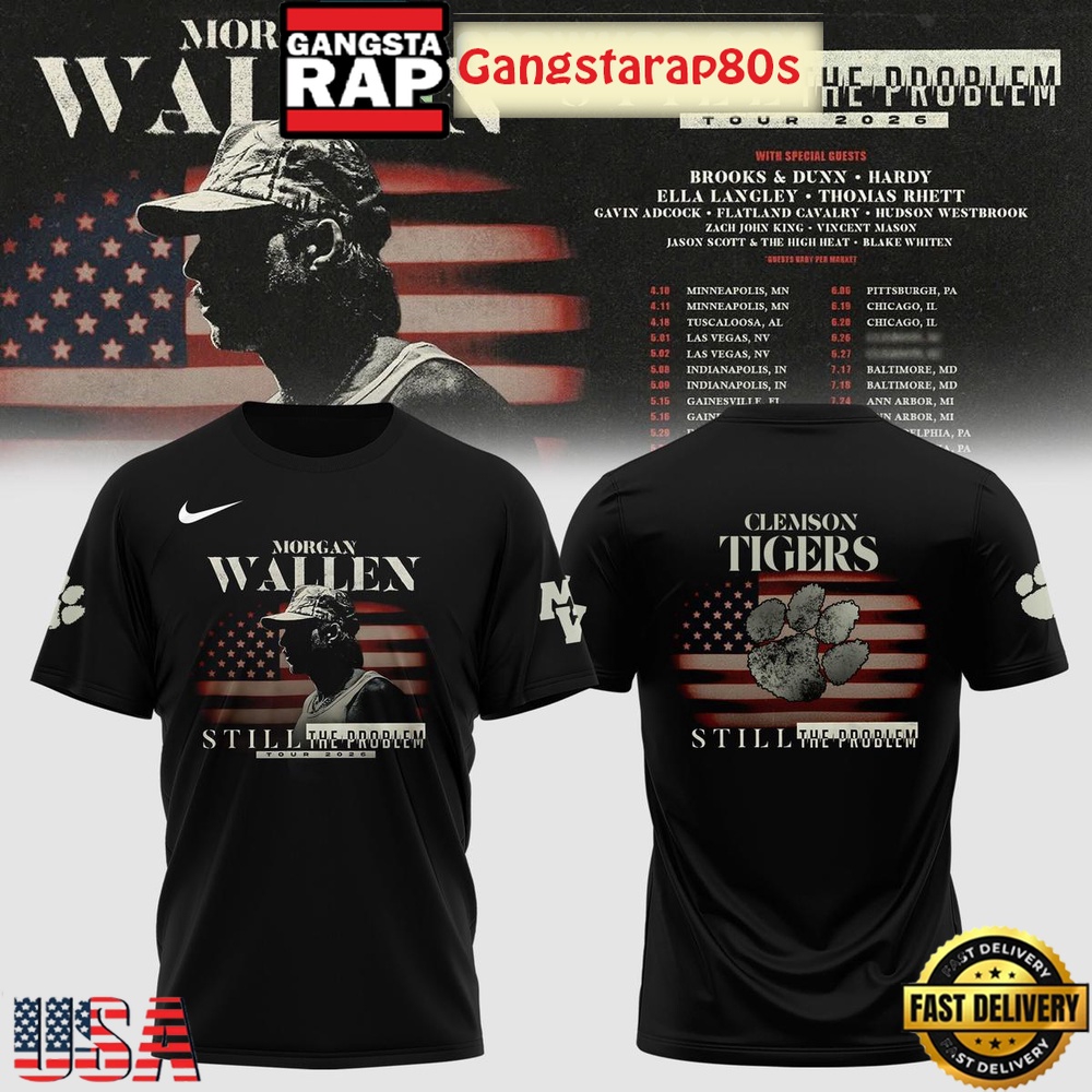 Clemson Tigers x Morgan Wallen Still The Problem 2026 Tour Shirt