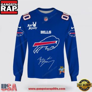 Custom Name Buffalo Bills x Bad Bunny Super Bowl 2026 3D Sweatshirt