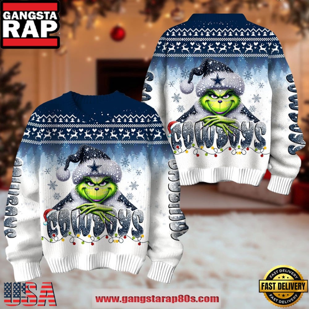 Dallas Cowboys NFL x The Grinch 2025 Edition Ugly Christmas Sweater