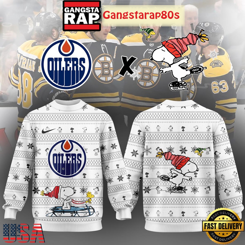 Edmonton Oilers x Snoopy Winter 2025 Ugly Xmas Sweater