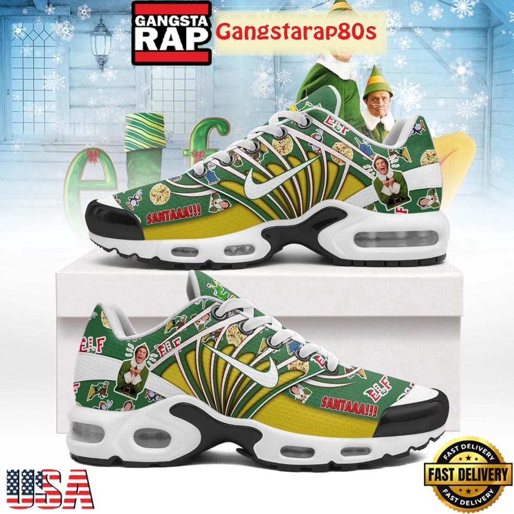 ELF Movie Christmas Special Edition Air Max Plus Shoes Running Sneakers ELF Movie Christmas Special Edition Air Max Plus Shoes Running Sneakers