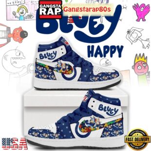 Indianapolis Colts x Bluey Autism Limited Edition Air Jordan 1 Sneakers Shoes