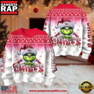 Kansas City Chiefs NFL x The Grinch 2025 Edition Ugly Christmas Sweater