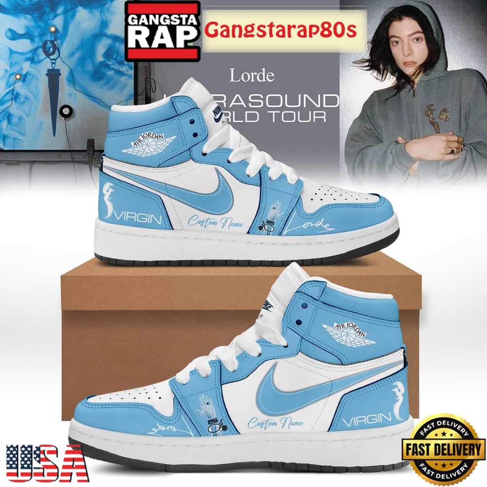 Lorde Ultrasound World Tour Virgin Custom Name Air Jordan 1 Sneakers Shoes