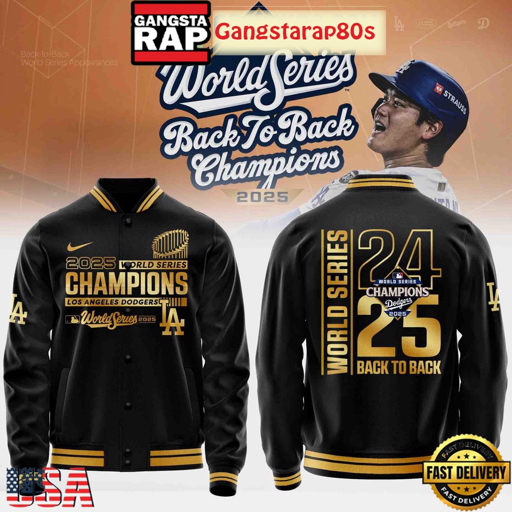 Los Angeles Dodgers 2025 Back to Back World Series Champions Baseball Jacket
