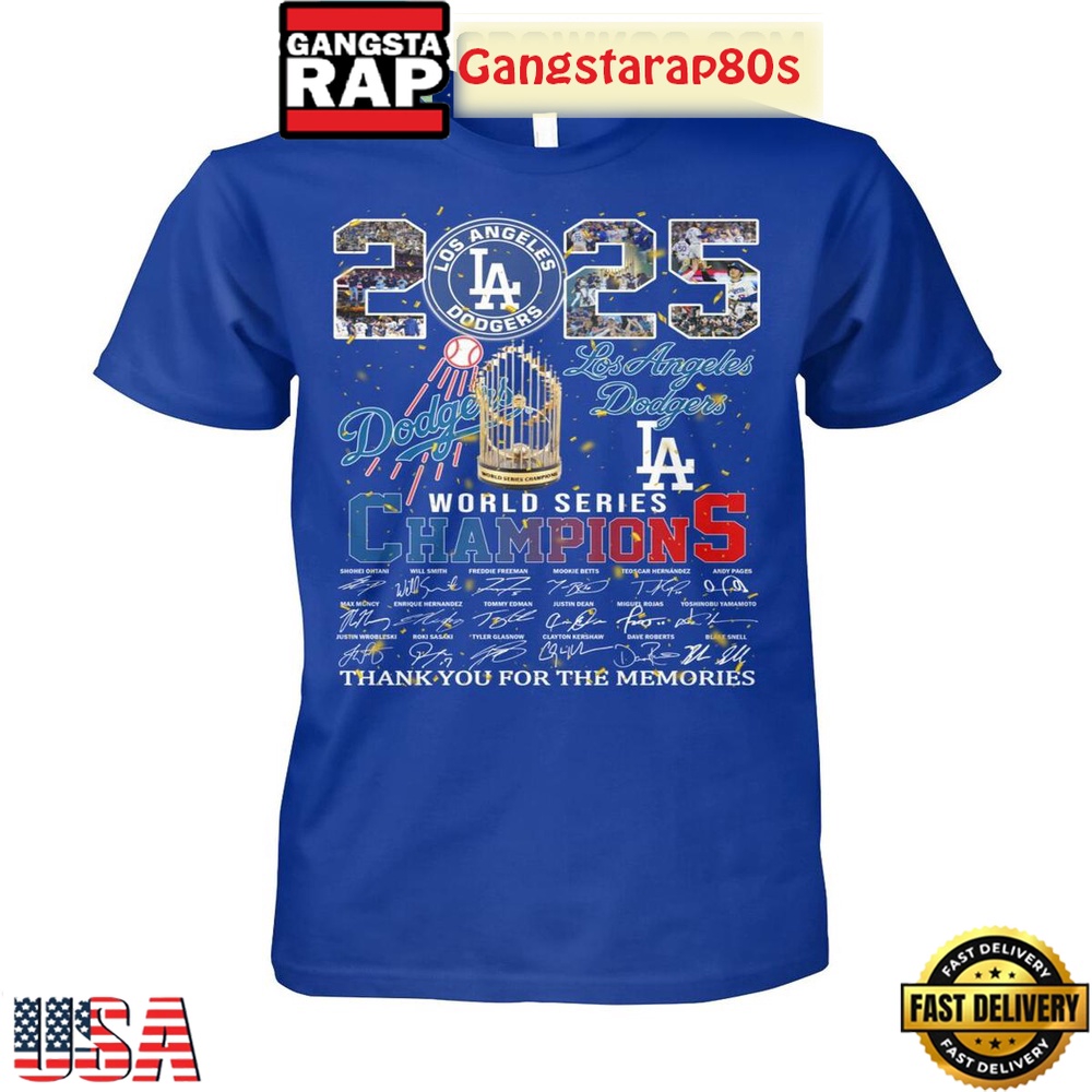 Los Angeles Dodgers 2025 World Series Signature T Shirt