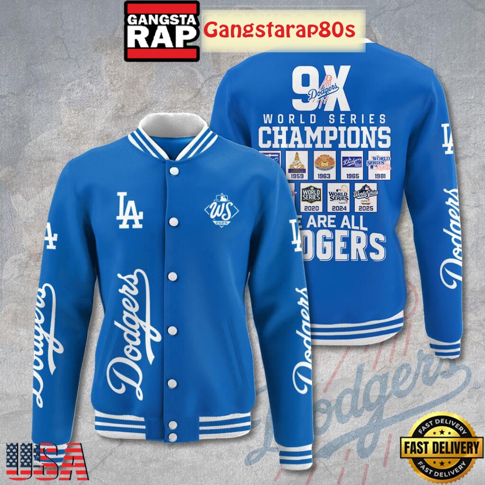 Los Angeles Dodgers 9x World Series Champions We Are All Dodgers New Edition Baseball Jacket