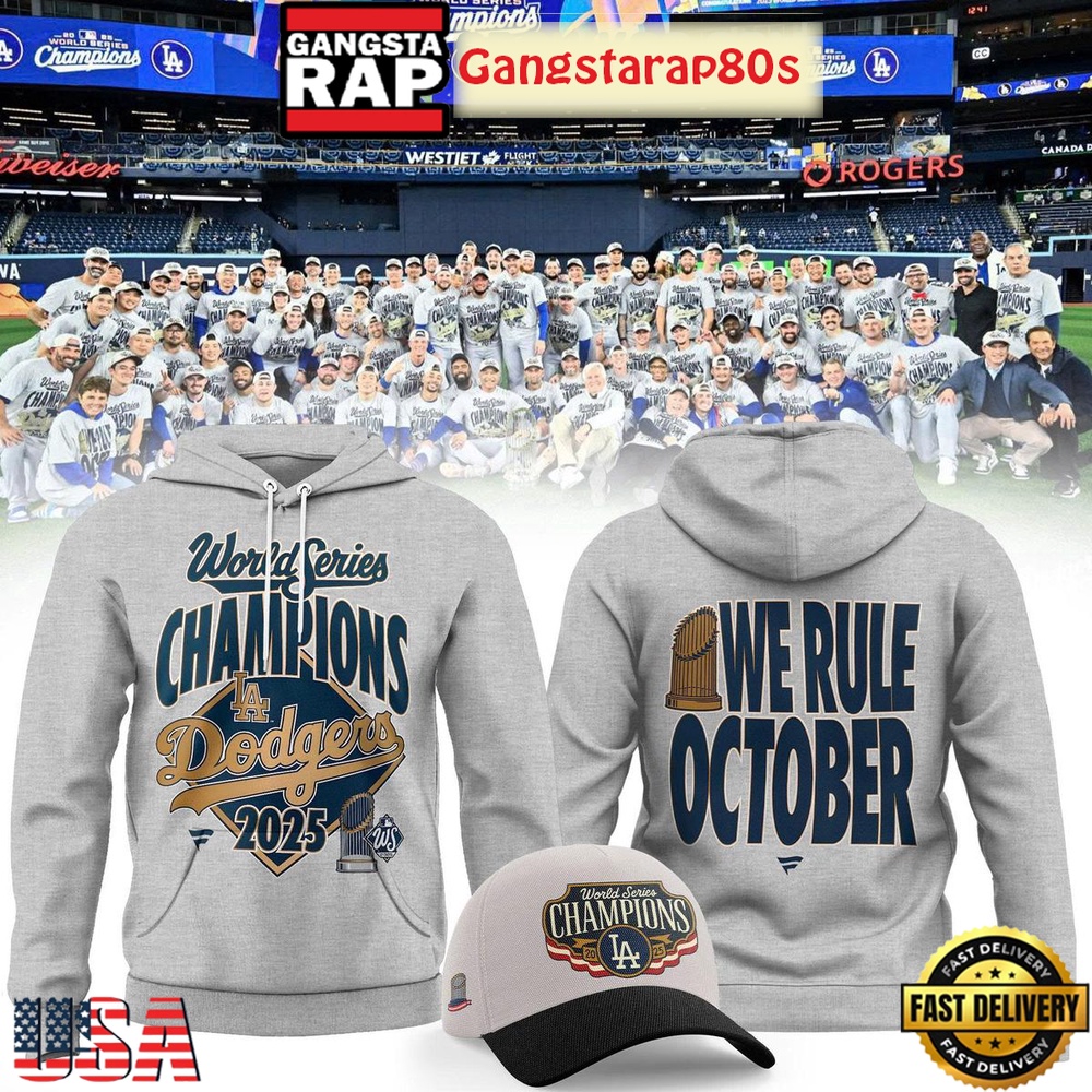 Los Angeles Dodgers We Rule October World Series Special Edition Hoodie Los Angeles Dodgers We Rule October World Series Special Edition Hoodie