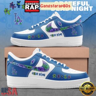 Los Angeles Dodgers x Grateful Dead Night Limited Edition Air Force 1 Sneakers Shoes