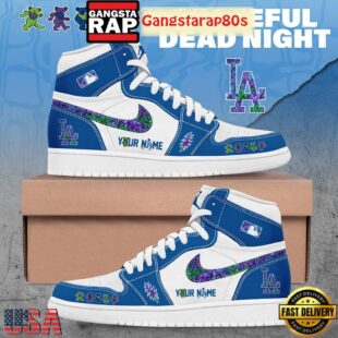 Los Angeles Dodgers x Grateful Dead Night Special Edition Air Jordan 1 Sneakers Shoes