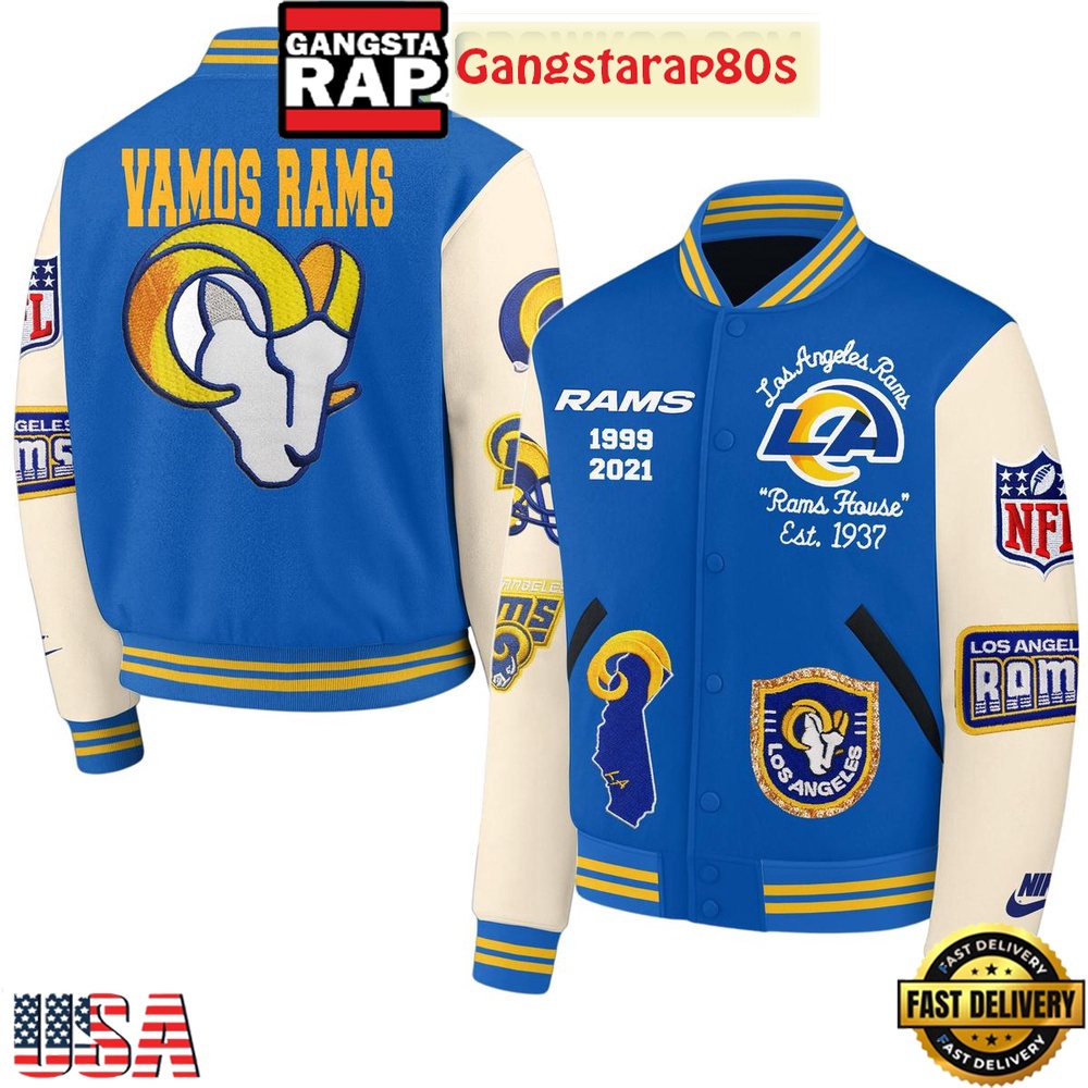 Los Angeles Rams Vamos Rams House Est 1937 New Edition Baseball Jacket