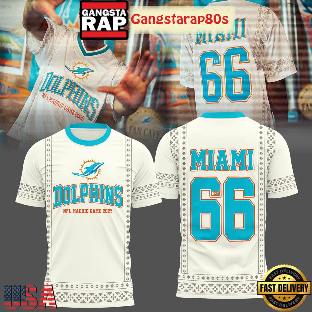 Miami Dolphins In Madrid Game Custom 3D Shirt