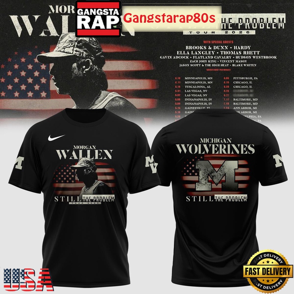 Michigan Wolverines x Morgan Wallen Still The Problem 2026 Tour Shirt