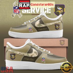 Minnesota Vikings Salute To Service Limited Edition Custom Air Force 1 Sneakers Shoes