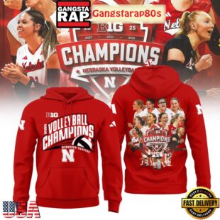 Nebraska Huskers 2025 Big 10 Women’s Volleyball Regular Season Champions Unisex Hoodie