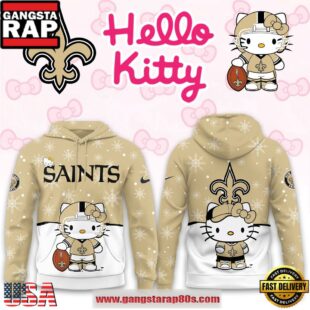 New Orleans Saints 2025 Football Christmas Hello Kitty Hoodie Shirt