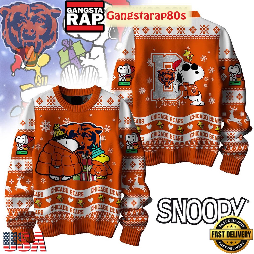 NFL Chicago Bears x Peanuts Snoopy New 2025 Ugly Christmas Sweater