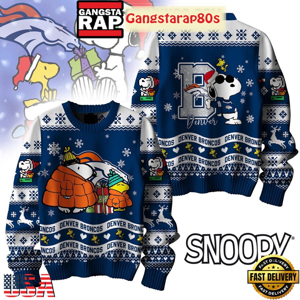 NFL Denver Broncos x Peanuts Snoopy New 2025 Ugly Christmas Sweater