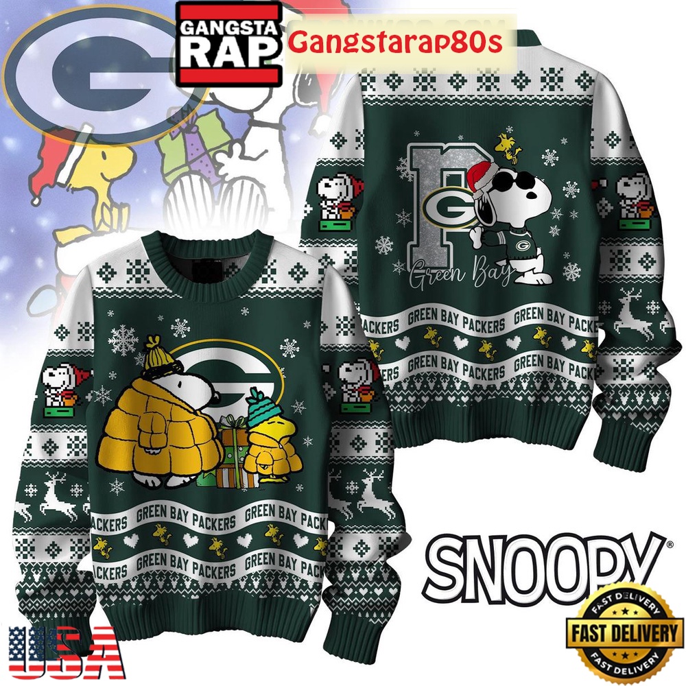 NFL Green Bay Packers x Peanuts Snoopy New 2025 Ugly Christmas Sweater
